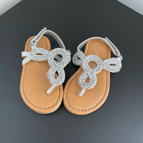 Cat & Jack Silver Strappy Sandals - Picture 2 of 3